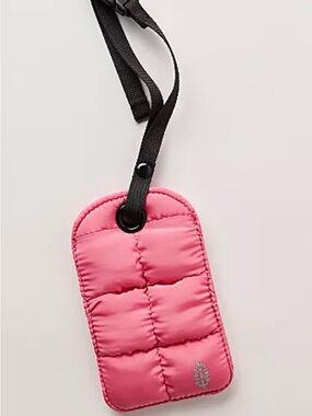 Free People Pink On The Move Quilted Luggage Tag Vacation Travel ID NWT